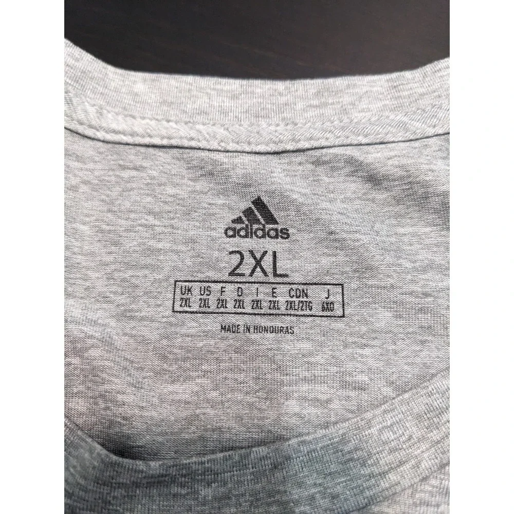 adidas Aeroready Gray Shirt Men 2XL Performance Sportswear Workout Sports Logo
